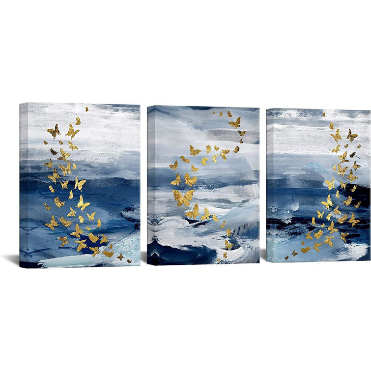 Orren Ellis 3 Piece Wrapped Canvas Painting Set Wayfair